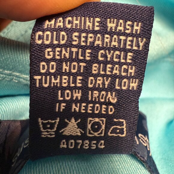 Vtg Y2K Susan Graver Turquoise Embroidered Cotton Blazer Jacket Women’s Medium - Picture 10 of 10